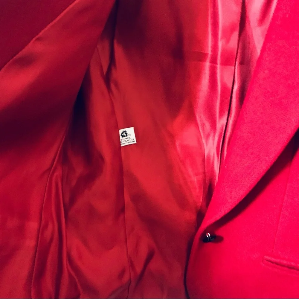 The Villager Vintage Wool Blend Blazer - Red - Size 8 - Picture 8 of 10